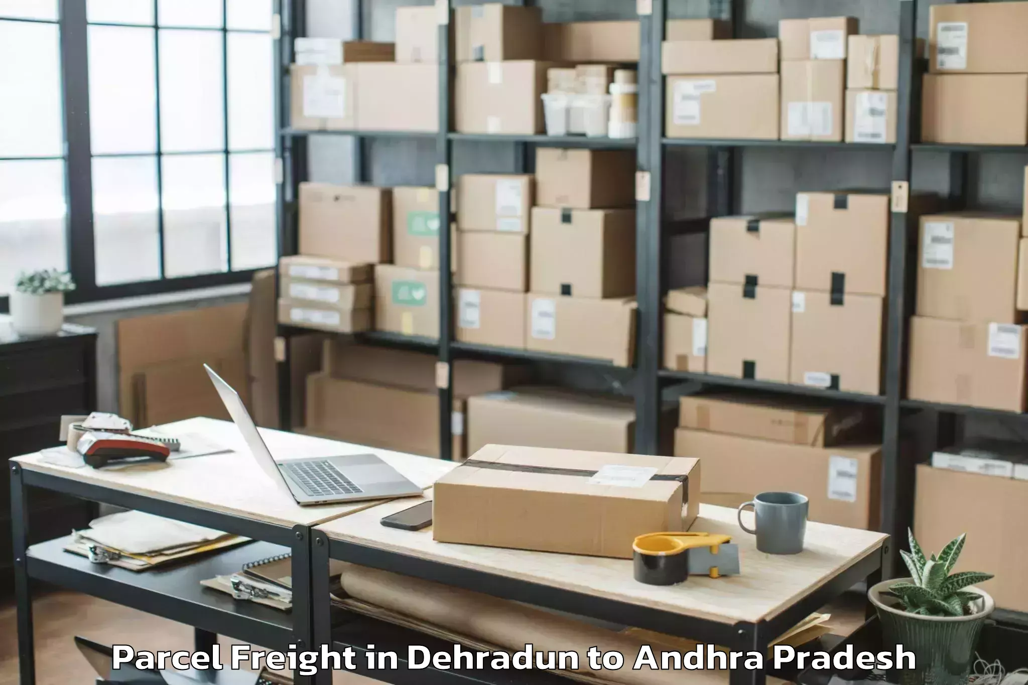 Book Dehradun to Savalyapuram Kanamarlapudi Parcel Freight Online